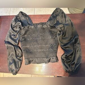 DO+BE Black Textured Blouse